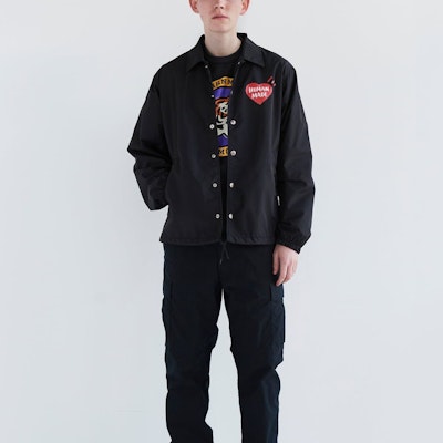 HUMAN MADE SS24 Jaket Coach Unisex Logo Hati. HM27JK018 Cheap HUMAN MADE SS24 Jaket Coach Unisex Logo Hati. HM27JK018