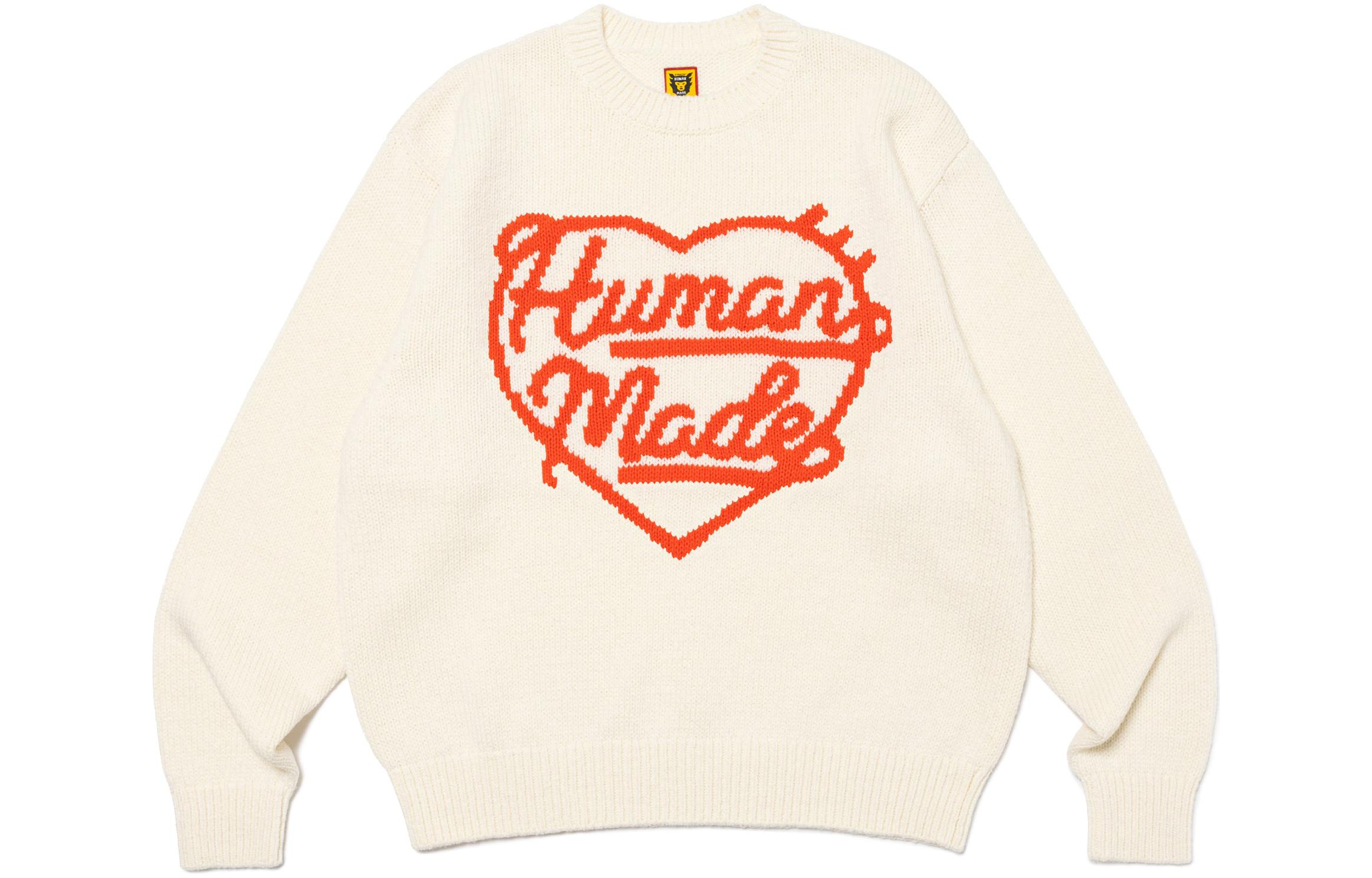HUMAN MADE SS24 Heart Logo Jacquard Knit Sweater Unisex HM27CS038
