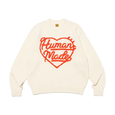 HUMAN MADE SS24 Heart Logo Jacquard Knit Sweater Unisex HM27CS038