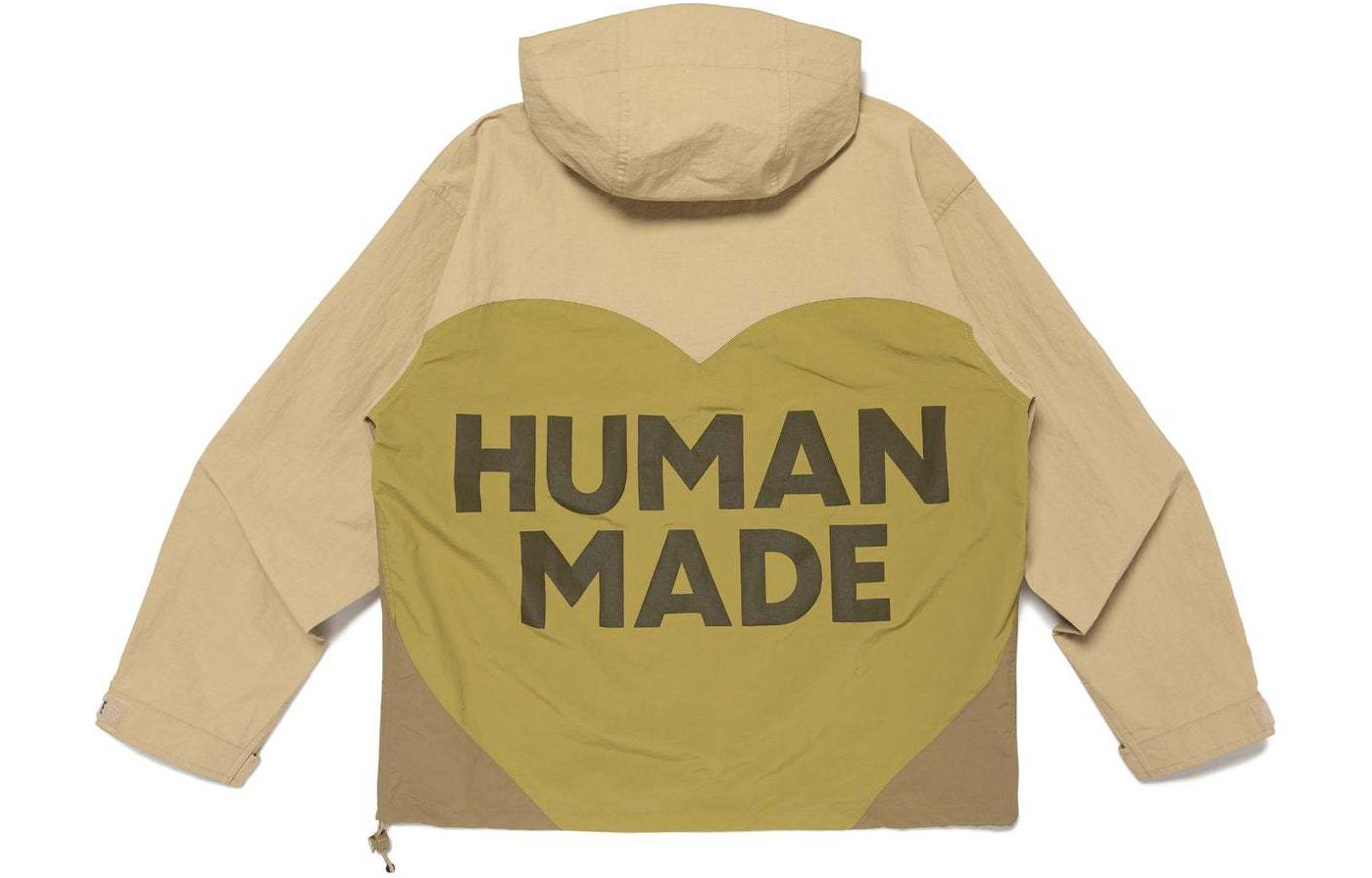 Sizing HUMAN MADE SS24 Hoodie Jaket Unisex Logo Hati Slogan Terbaru. HM27JK005