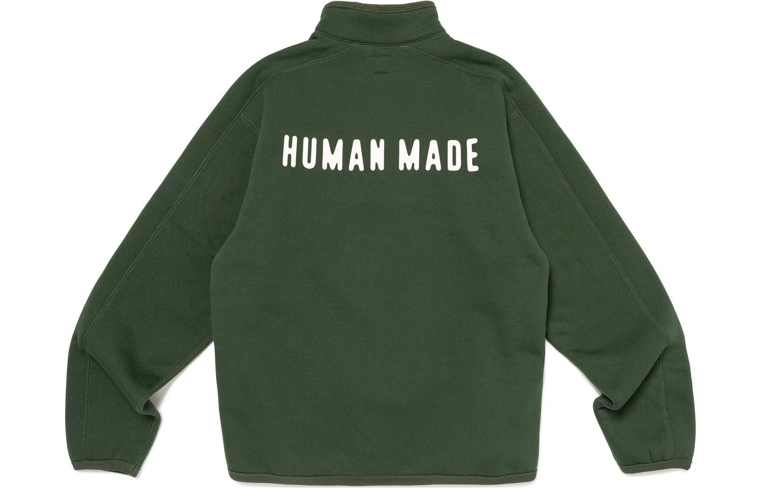Order HUMAN MADE SS24 Logo Half-Zip Pullover Sweatshirt Unisex HM26CS045