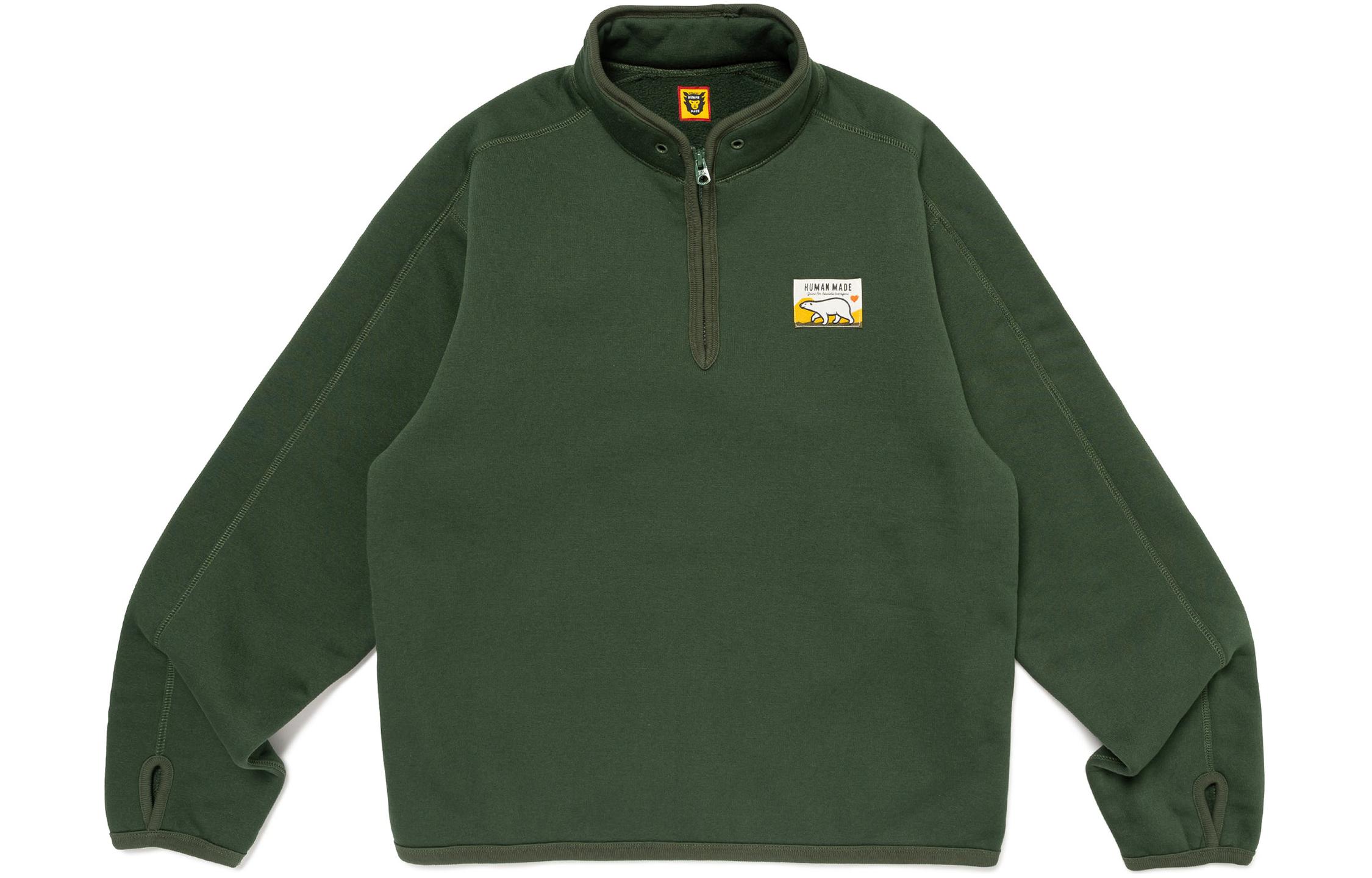 Lookbook HUMAN MADE SS24 Logo Half-Zip Pullover Sweatshirt Unisex HM26CS045