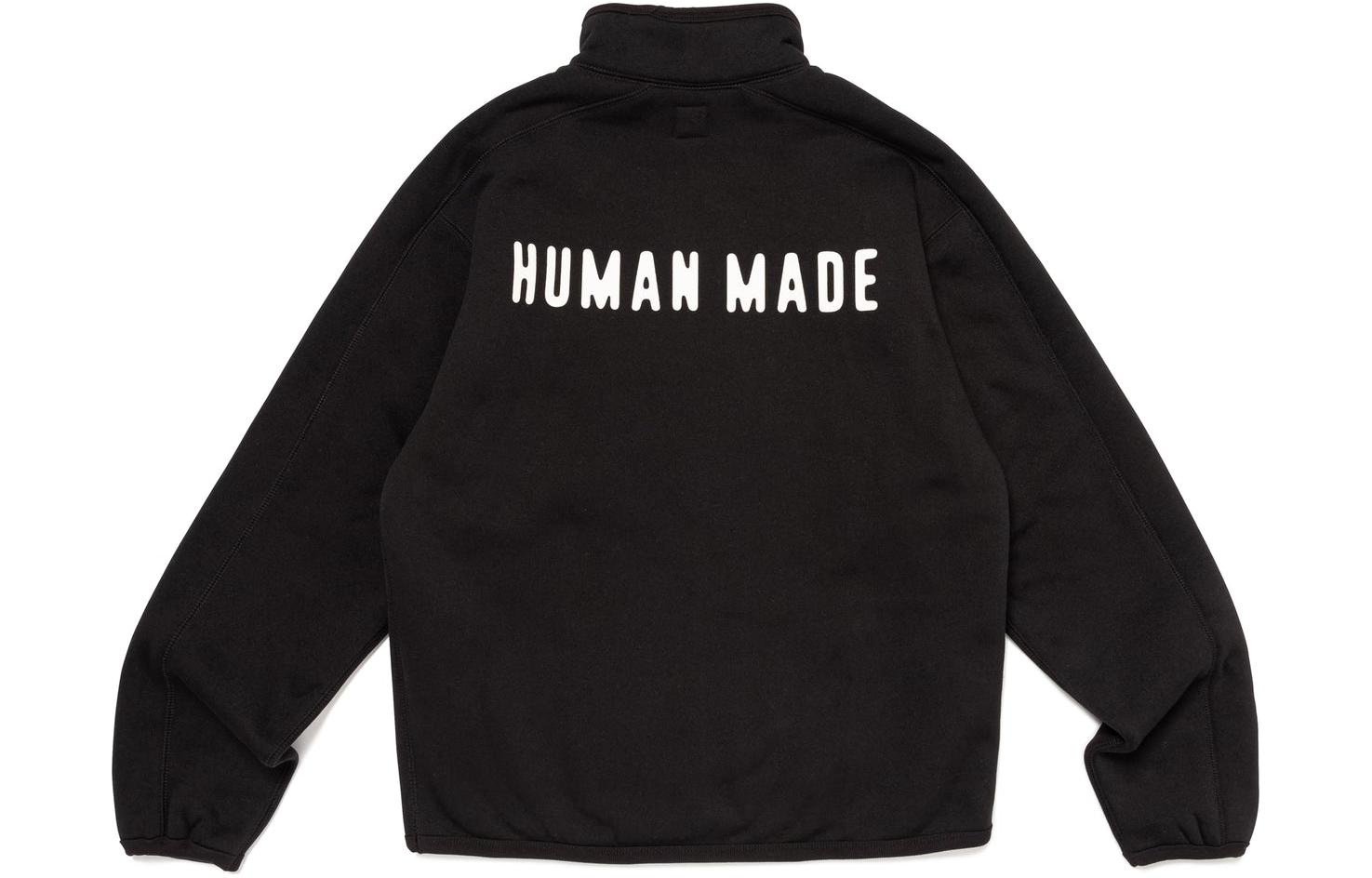 Shop HUMAN MADE SS24 Logo Half-Zip Pullover Sweatshirt Unisex HM26CS045
