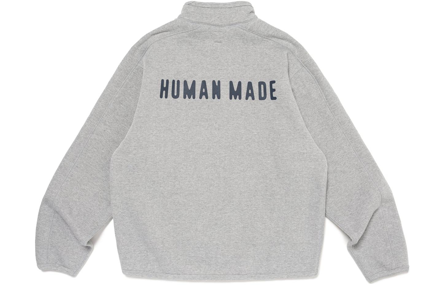 Details for HUMAN MADE SS24 Logo Half-Zip Pullover Sweatshirt Unisex HM26CS045