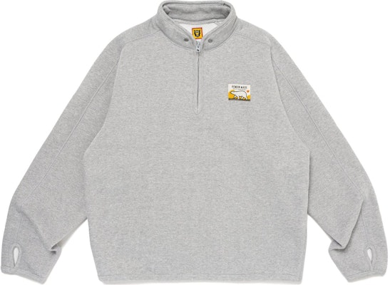 HUMAN MADE SS24 Logo Half-Zip Pullover Sweatshirt Unisex HM26CS045 Sizing HUMAN MADE SS24 Logo Half-Zip Pullover Sweatshirt Unisex HM26CS045