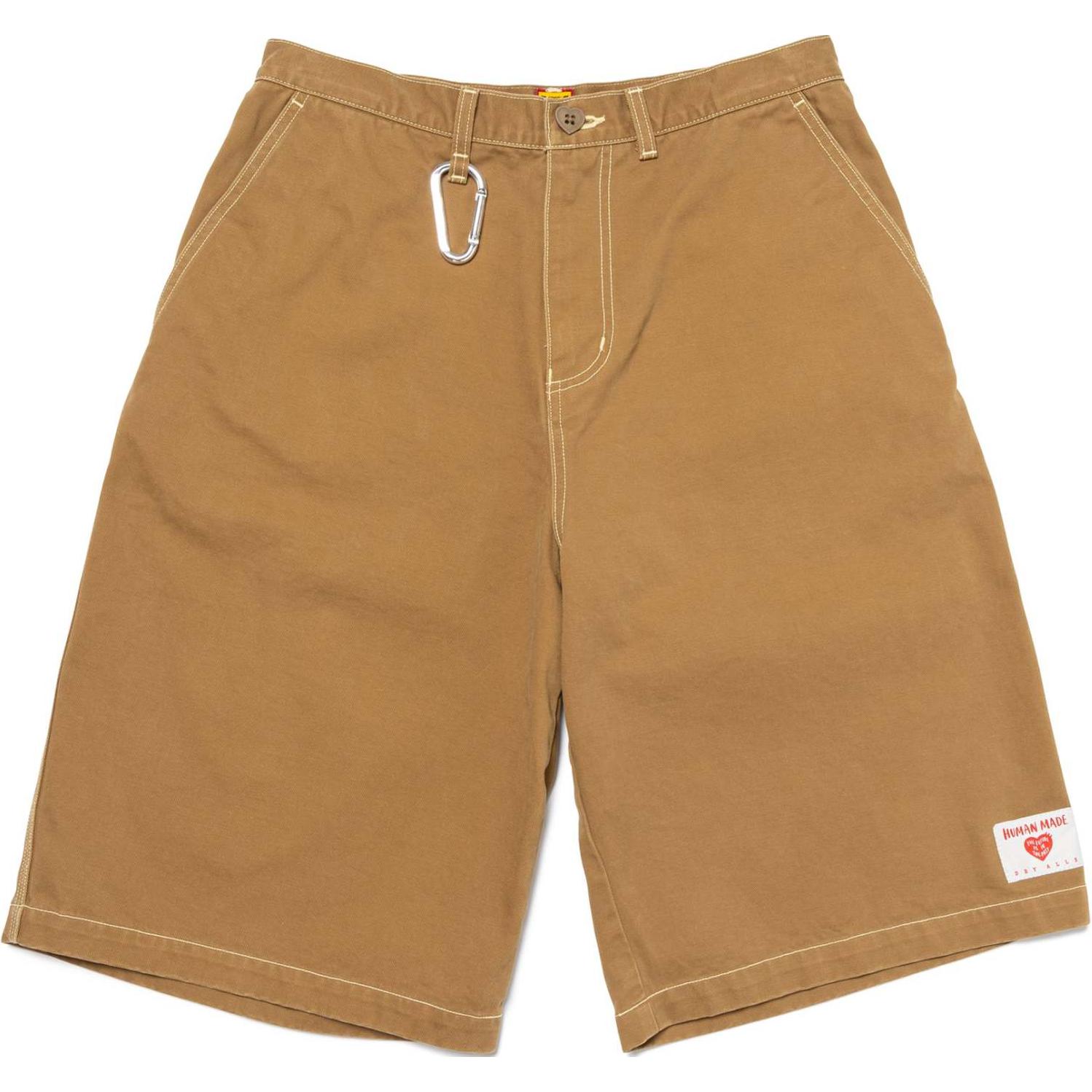 Shop HUMAN MADE SS24 Logo Heart Patch Loose Fit Zip Shorts Unisex HM27PT020