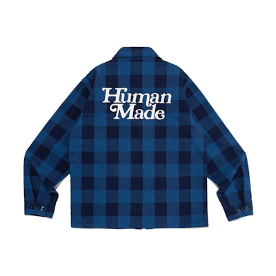 Human Made SS24 Logo Zip-Up Collared Long-Sleeve Jacket Blue Unisex XX27JK007
