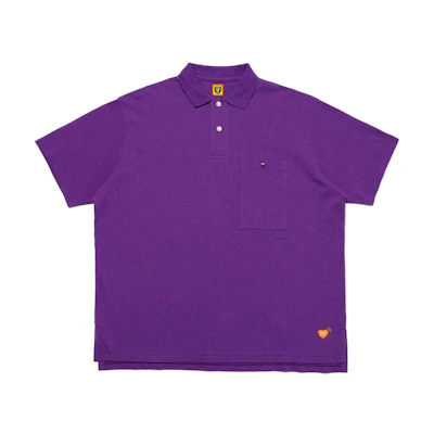HUMAN MADE SS24 Loose Fit Heart Logo Pocket Short Sleeve Polo Unisex HM27CS010