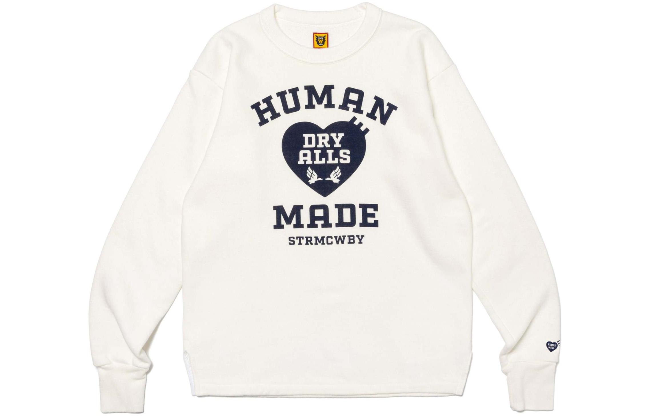 HUMAN MADE SS24 Military Dry All Heart Logo Crewneck Sweatshirt Unisex. HM27CS020