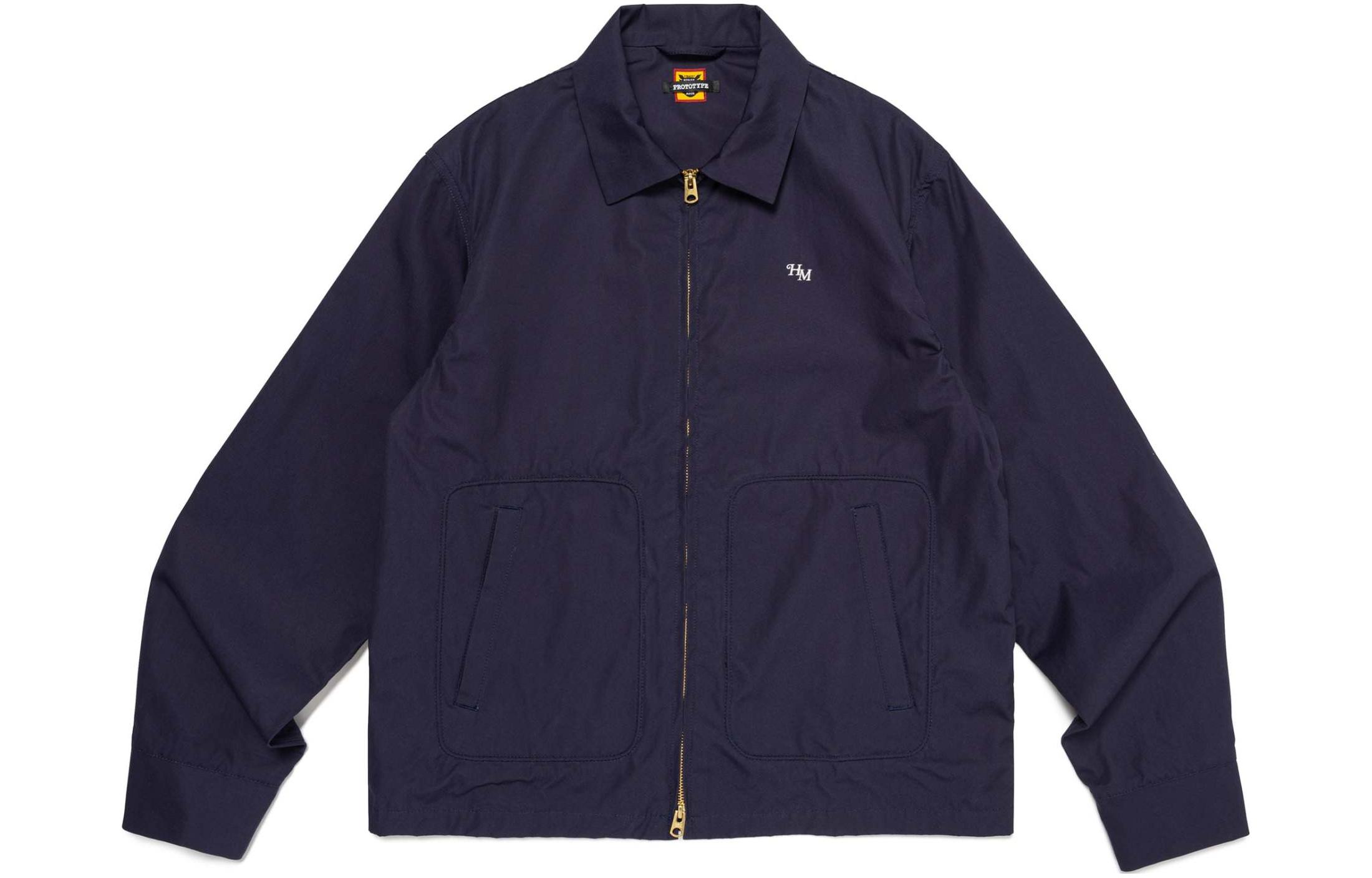 Human Made SS24 Navy Blue Zip-Up Logo Jacket - Unisex Long-Sleeve Outerwear XX27JK010