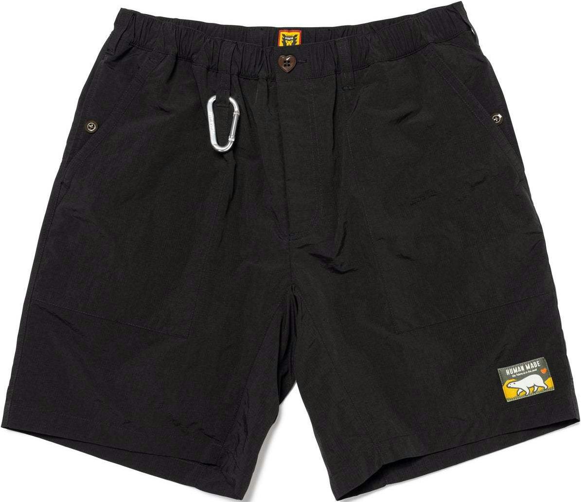 human-made-ss-24-nylon-logo-stamp-zipper-casual-shorts-unisex-hm-27-pt-019