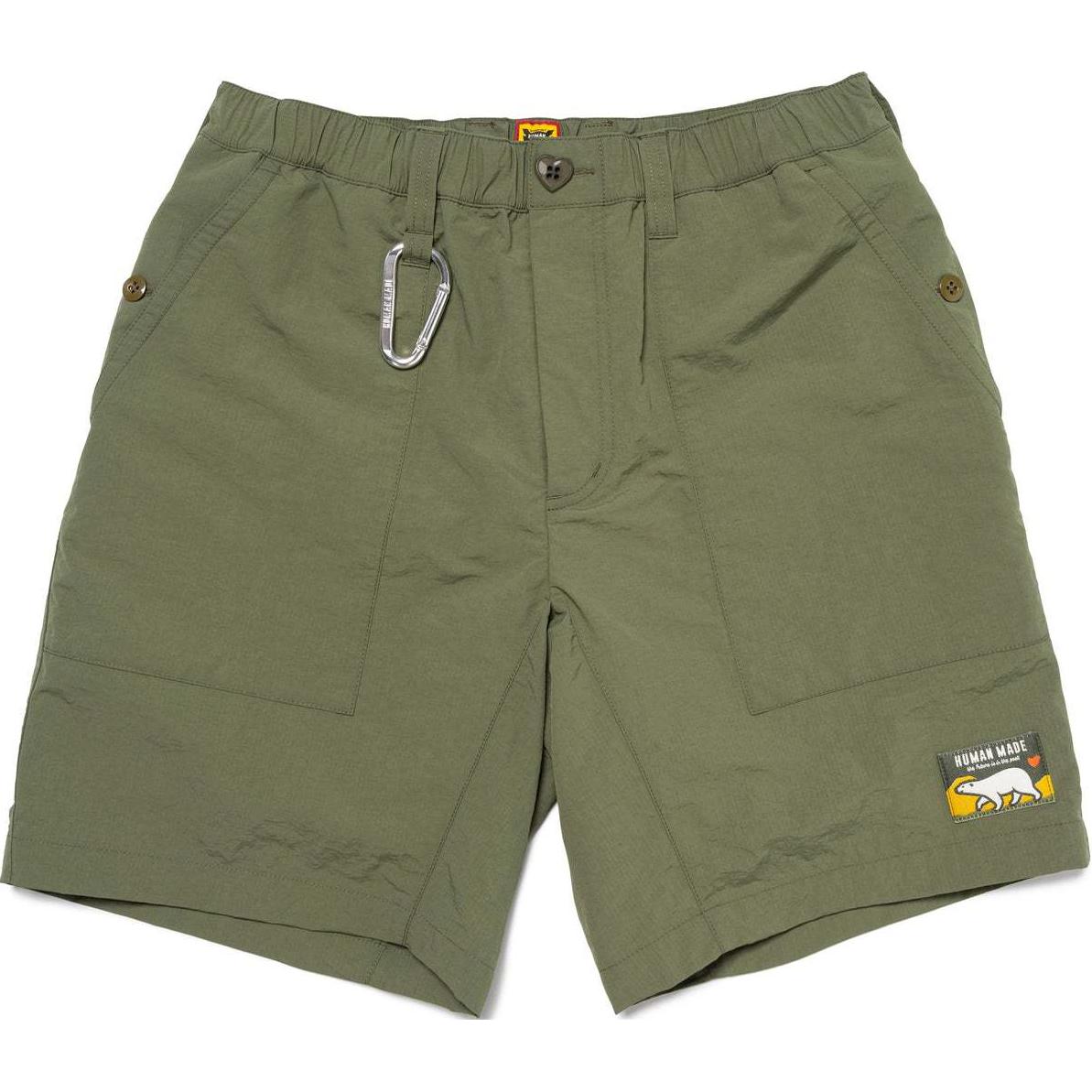 Order HUMAN MADE SS24 Nylon Logo Stamp Zipper Casual Shorts Unisex. HM27PT019