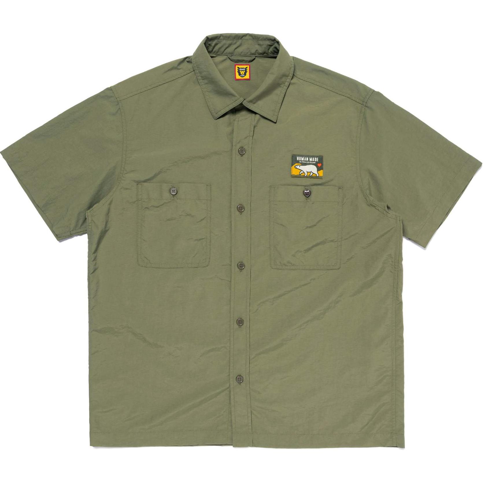HUMAN MADE SS24 Nylon Series 3D Logo Stamp Short Sleeve Shirt Unisex. HM27SH020