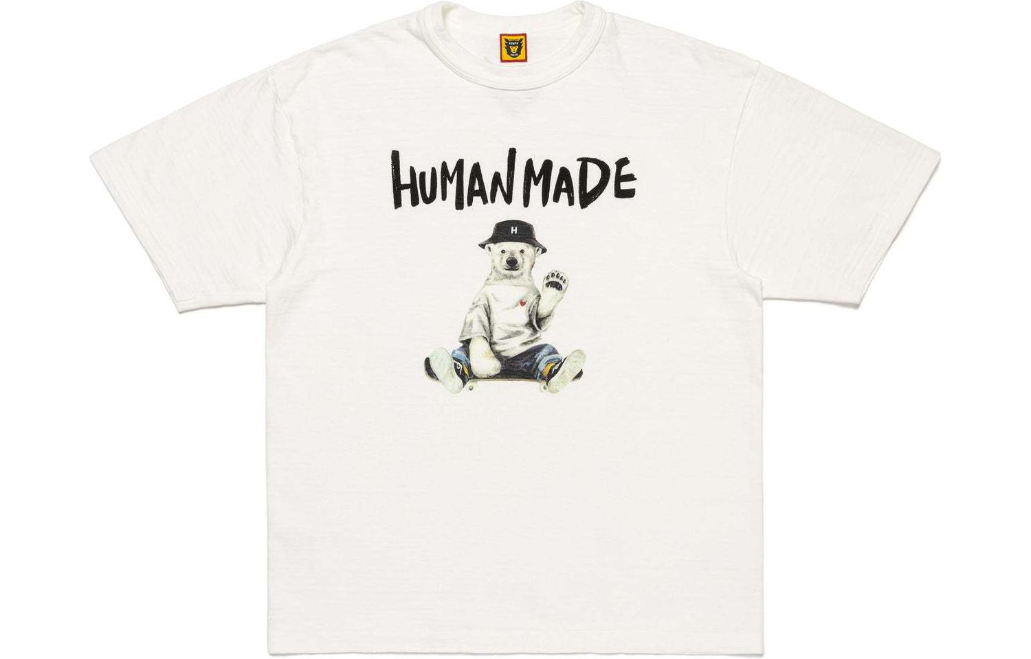 Shop HUMAN MADE SS24 北極熊圖案男女短袖T恤 HM27TE016