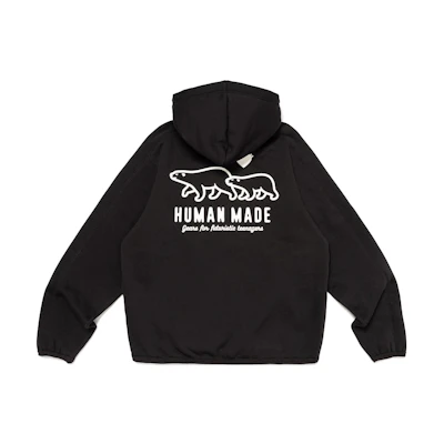 HUMAN MADE SS24 Polar Bear Print Logo Zip Hoodie Unisex HM26CS043