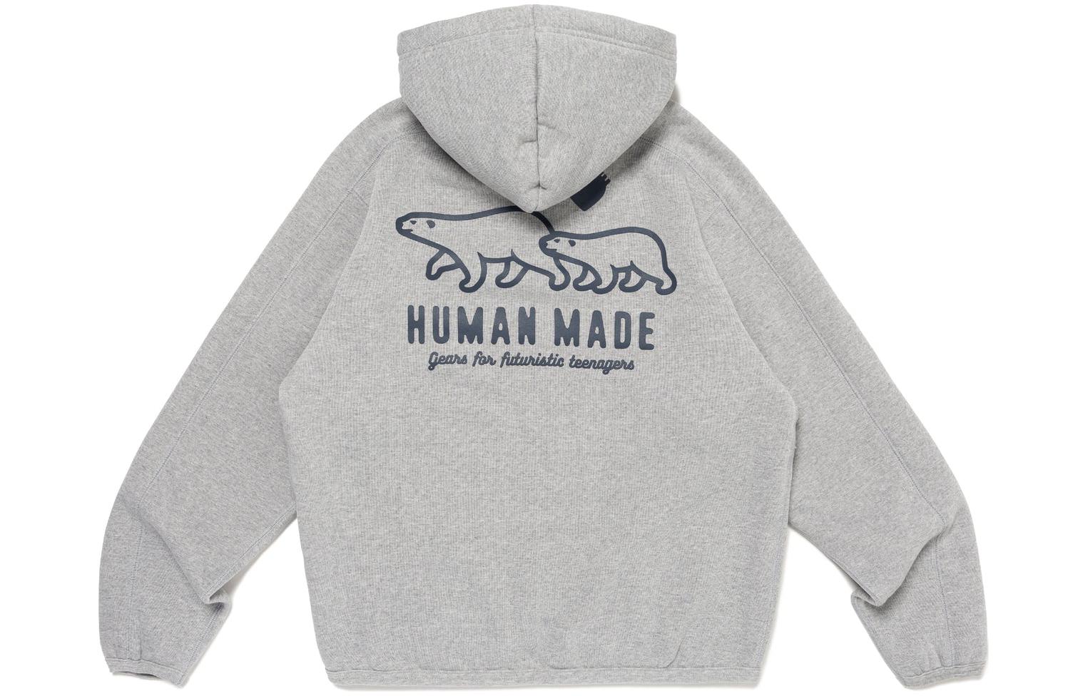 Purchase HUMAN MADE SS24 Hoodie Logo Polar Bear Print Zip Unisex HM26CS043