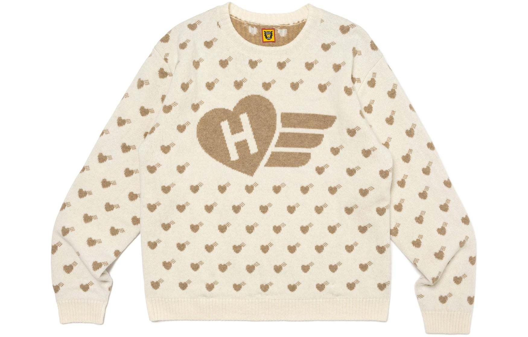 HUMAN MADE SS24 Retro Heart Pattern Jacquard Knit Sweater Unisex HM27CS035