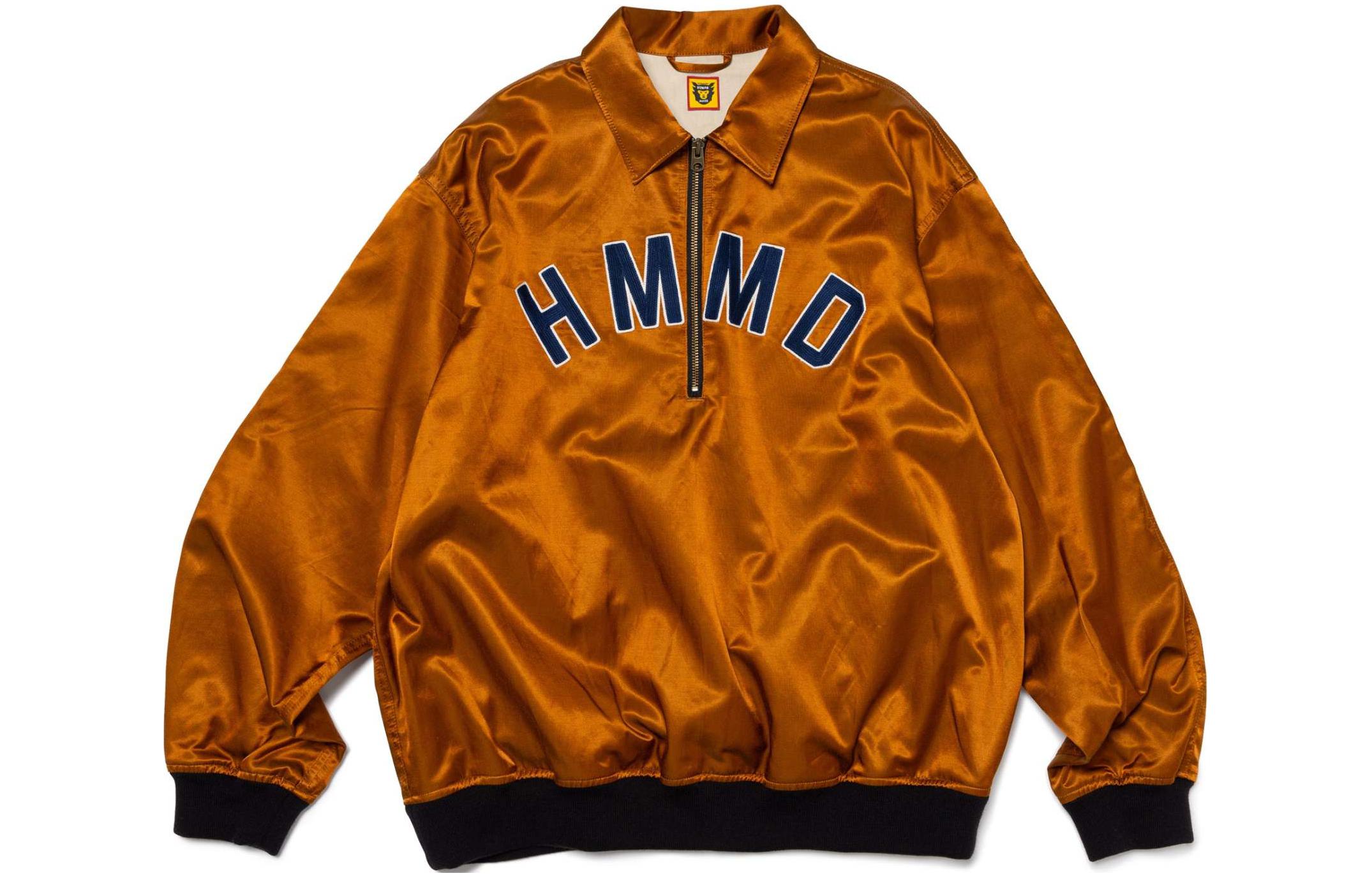 Order HUMAN MADE SS24 缎面Logo半拉链卫衣男女同款。 HM27SH007