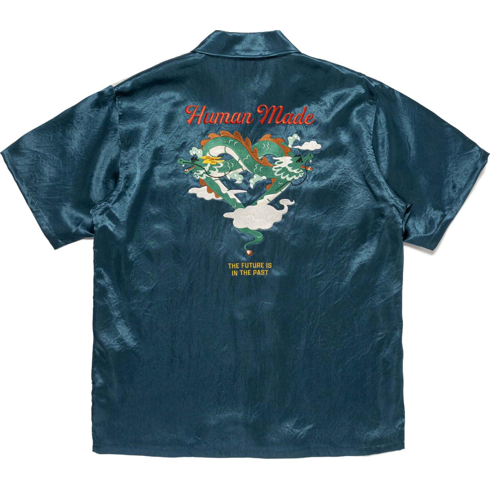 HUMAN MADE SS24 Short Sleeve Shirt with Back Embroidered Heart Design Unisex. HM27SH015