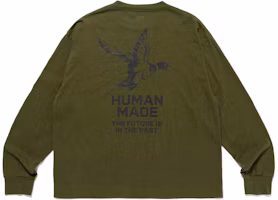 Lookbook HUMAN MADE SS24 素色Logo長袖T恤 男女通用 圓領上衣 HM27CS015