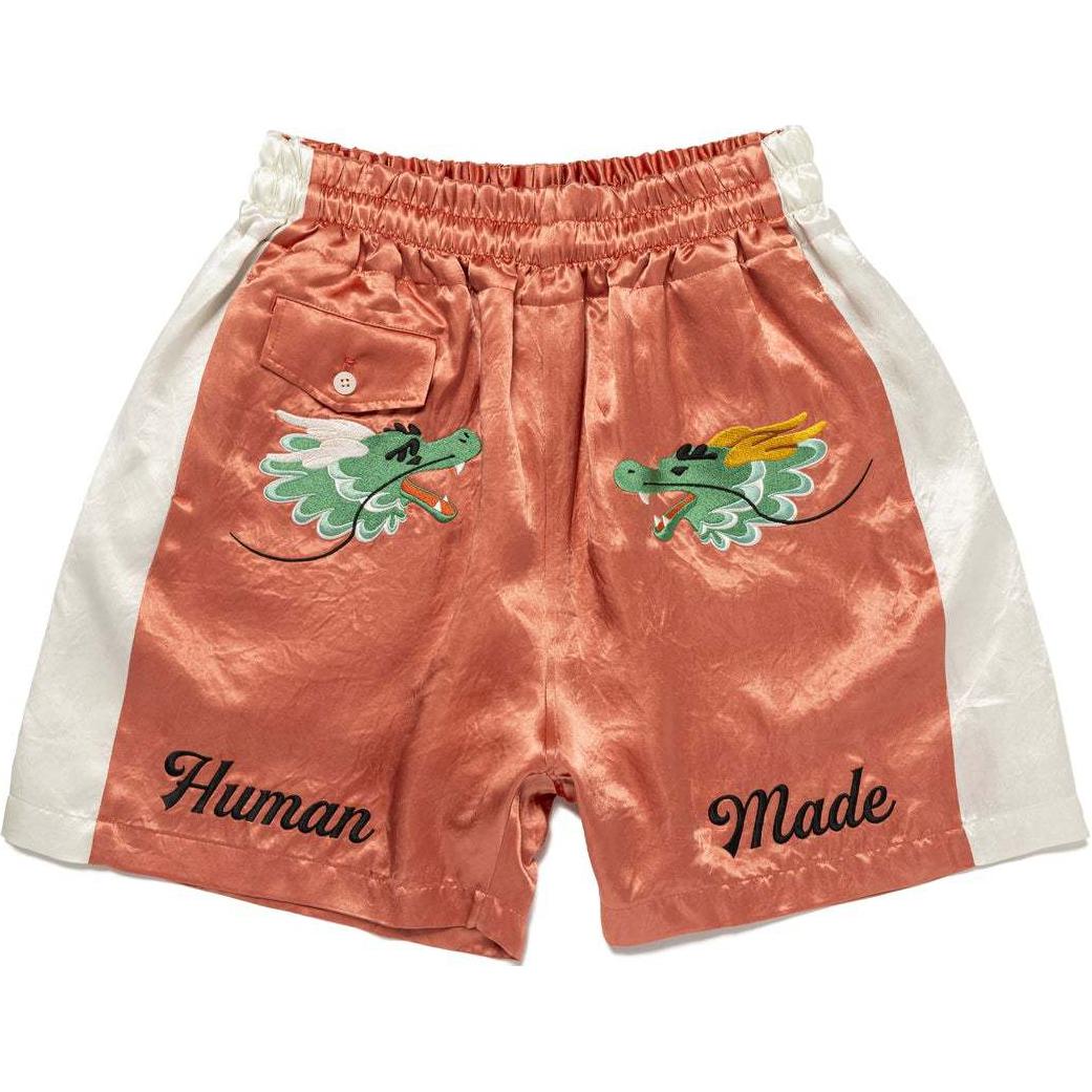 Shop HUMAN MADE SS24 Celana Pendek Unisex Dragon Embroidery Santai. HM27PT017