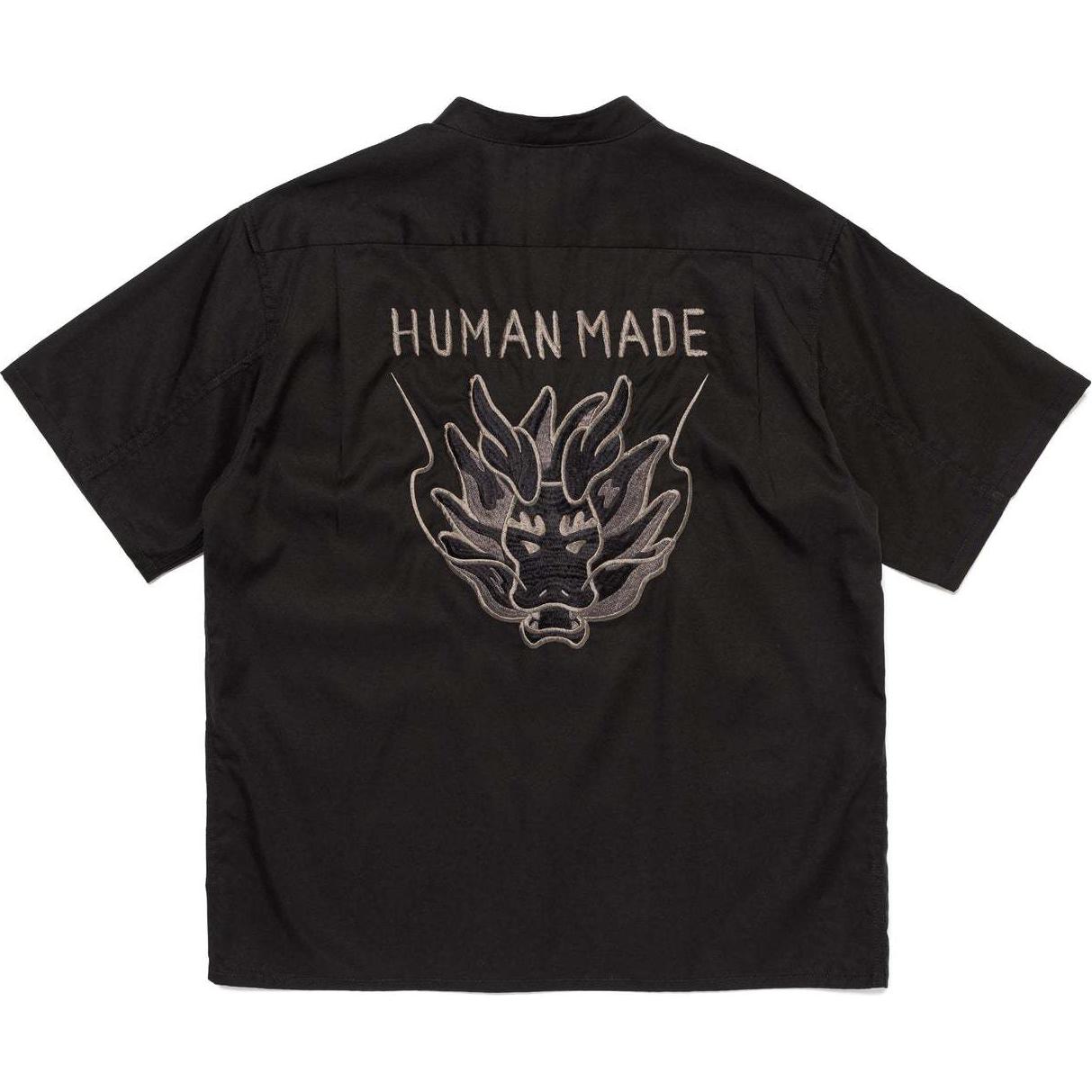 Shop HUMAN MADE SS24 サマードラゴン刺繍 ユニセックス半袖シャツ HM27SH017