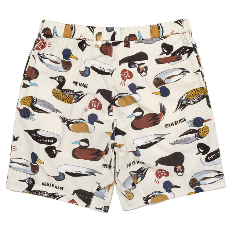 Details for HUMAN MADE SS24 Celana Pendek Santai Unisex Motif Bebek Musim Panas. HM27PT018
