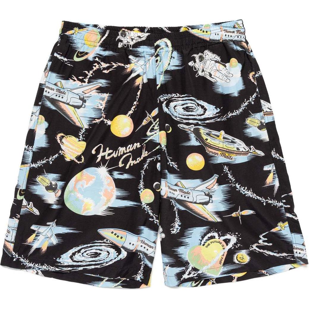 Lookbook HUMAN MADE SS24 夏季风情满印宽松短裤 男女通用版型 HM27PT022