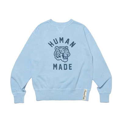 HUMAN MADE SS24 Tiger Print Logo Crewneck Sweatshirt Unisex. HM27CS025