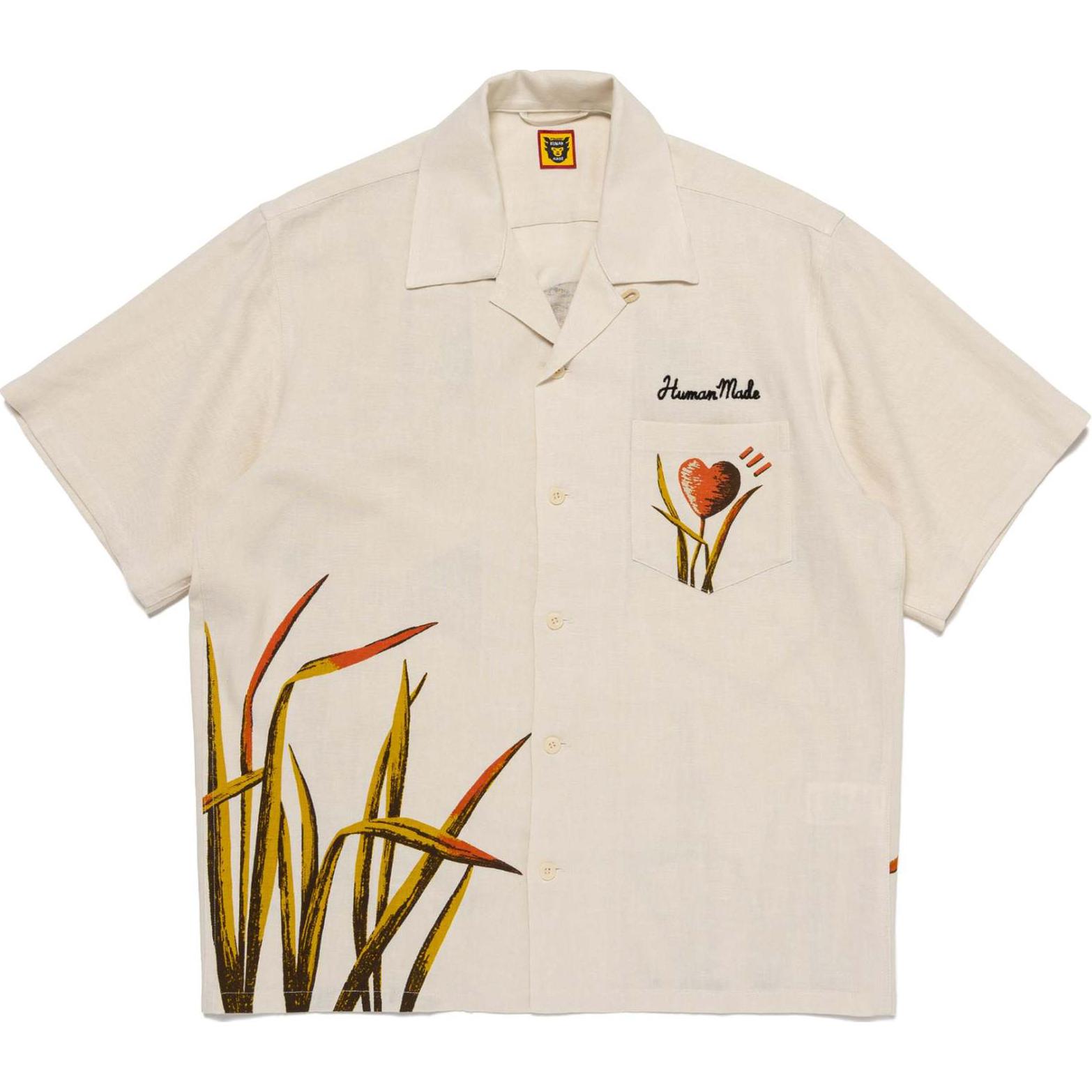 Order 휴먼메이드 SS24 유니섹스 오리 그래픽 반팔 버튼업 셔츠 HM27SH028