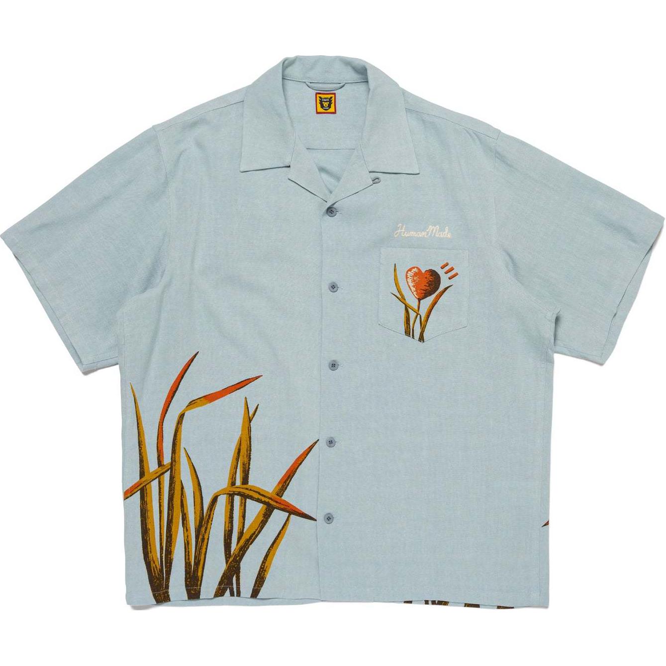 Shop 휴먼메이드 SS24 유니섹스 오리 그래픽 반팔 버튼업 셔츠 HM27SH028