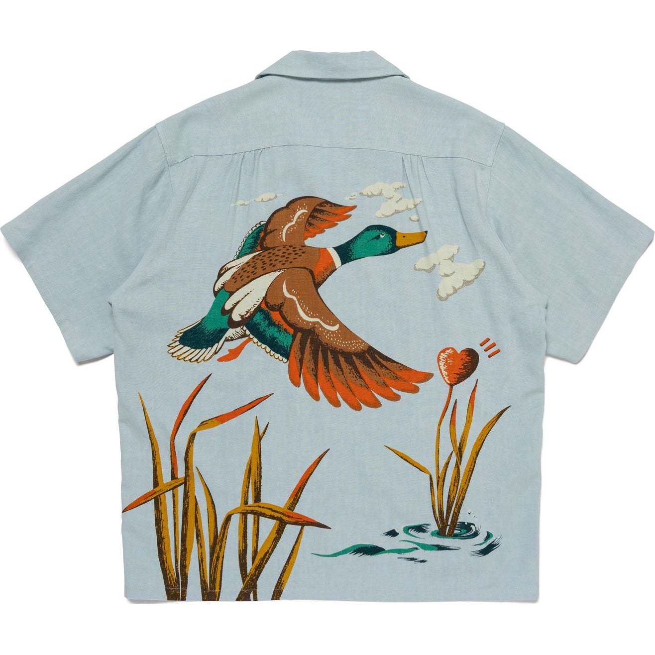 Purchase 휴먼메이드 SS24 유니섹스 오리 그래픽 반팔 버튼업 셔츠 HM27SH028