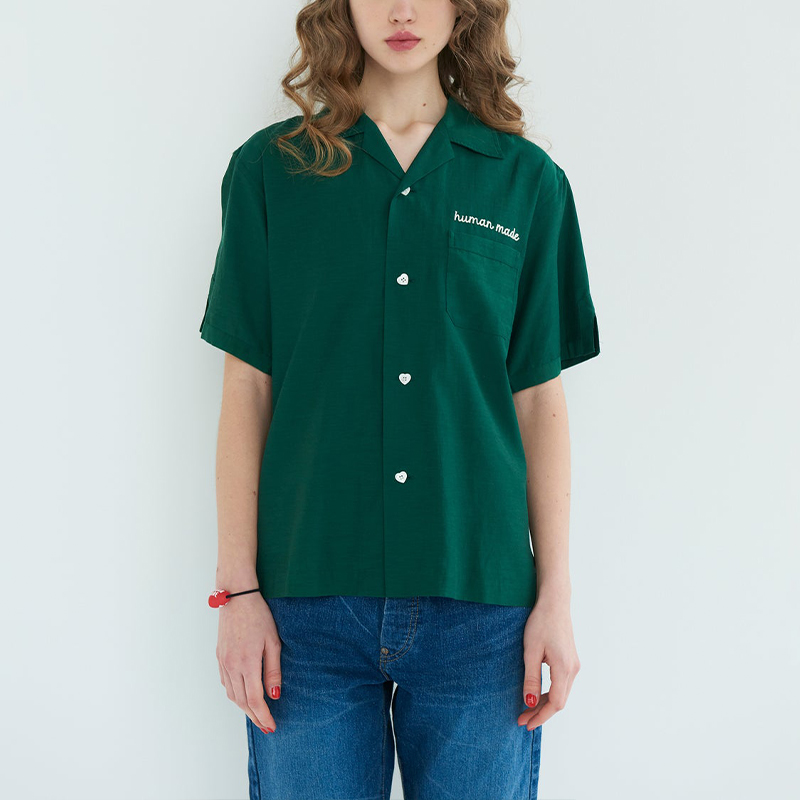 Details for HUMAN MADE SS24 男女同款短袖字母标志衬衫. HM27SH023