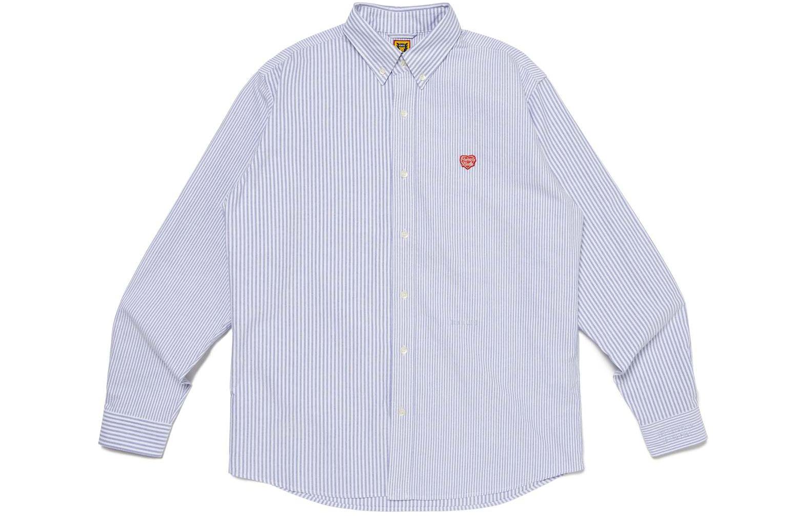 HUMAN MADE SS24 Unisex Striped Long Sleeve Casual Cotton Shirt HM27SH005