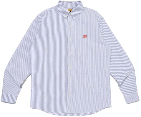 휴먼메이드 SS24 유니섹스 스트라이프 긴팔 캐주얼 코튼 셔츠 HM27SH005 Buy 휴먼메이드 SS24 유니섹스 스트라이프 긴팔 캐주얼 코튼 셔츠 HM27SH005