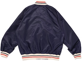 HUMAN MADE SS24 男女同款标志棒球夹克,条纹罗纹领设计. HM27JK008 Lookbook HUMAN MADE SS24 男女同款标志棒球夹克,条纹罗纹领设计. HM27JK008