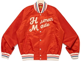 HUMAN MADE SS24 男女同款标志棒球夹克,条纹罗纹领设计. HM27JK008 Shop HUMAN MADE SS24 男女同款标志棒球夹克,条纹罗纹领设计. HM27JK008