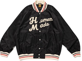 HUMAN MADE SS24 男女同款标志棒球夹克,条纹罗纹领设计. HM27JK008 Details for HUMAN MADE SS24 男女同款标志棒球夹克,条纹罗纹领设计. HM27JK008