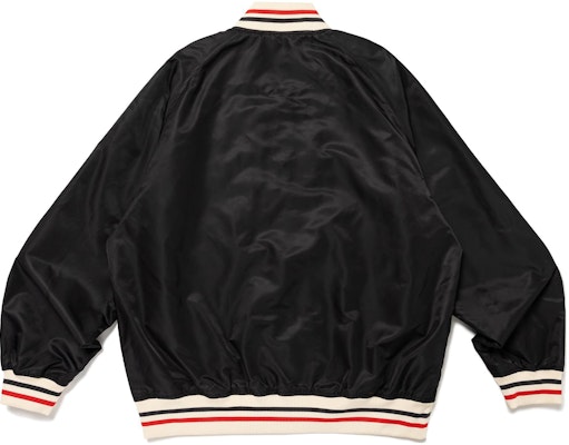 HUMAN MADE SS24 Varsity Jacket with Logo, Striped Ribbed Collar Unisex Design. HM27JK008 Sizing HUMAN MADE SS24 Varsity Jacket with Logo, Striped Ribbed Collar Unisex Design. HM27JK008