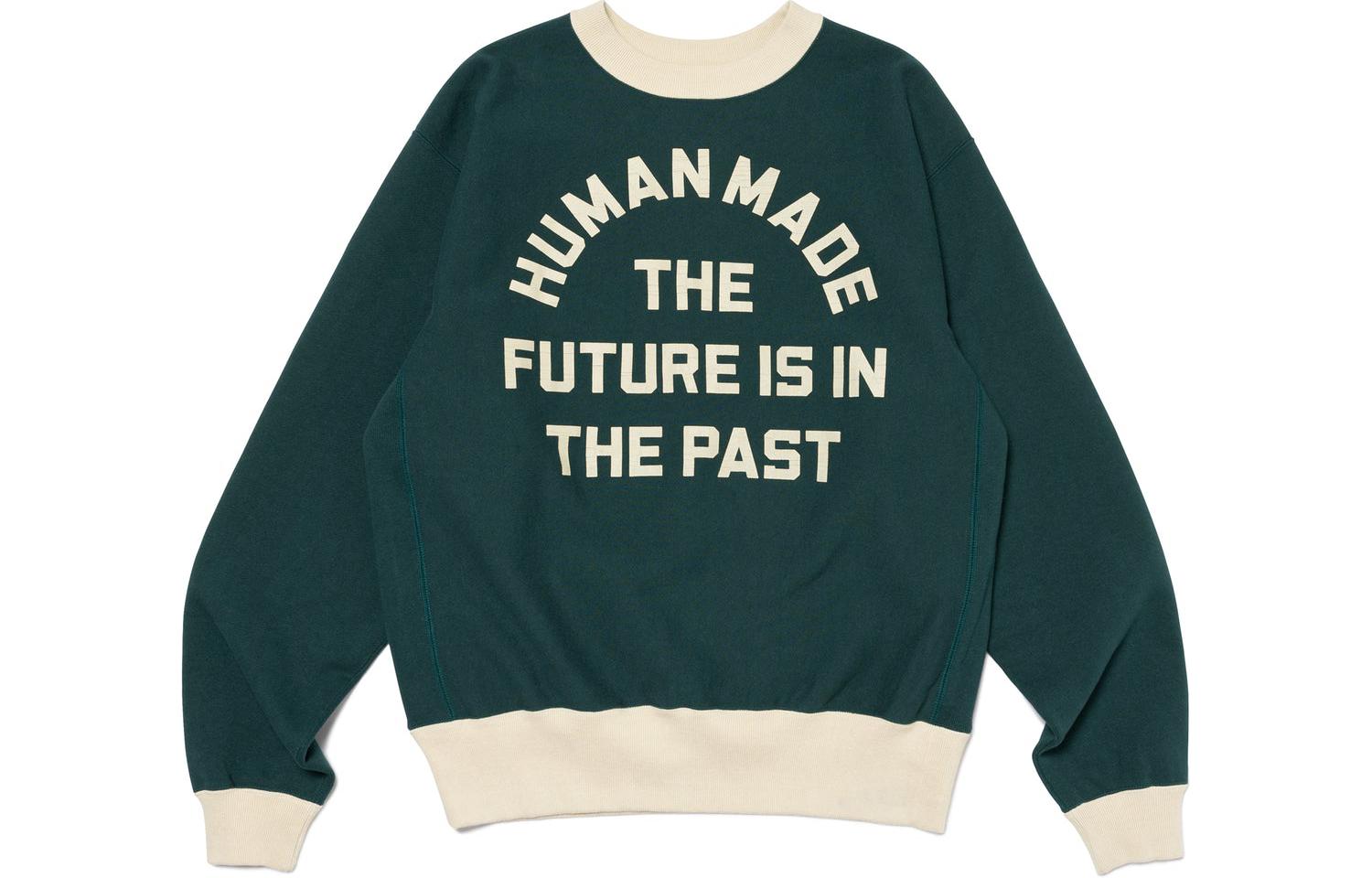 HUMAN MADE SS24 Vintage Crack Print Logo Crewneck Sweatshirt Unisex. HM27CS022