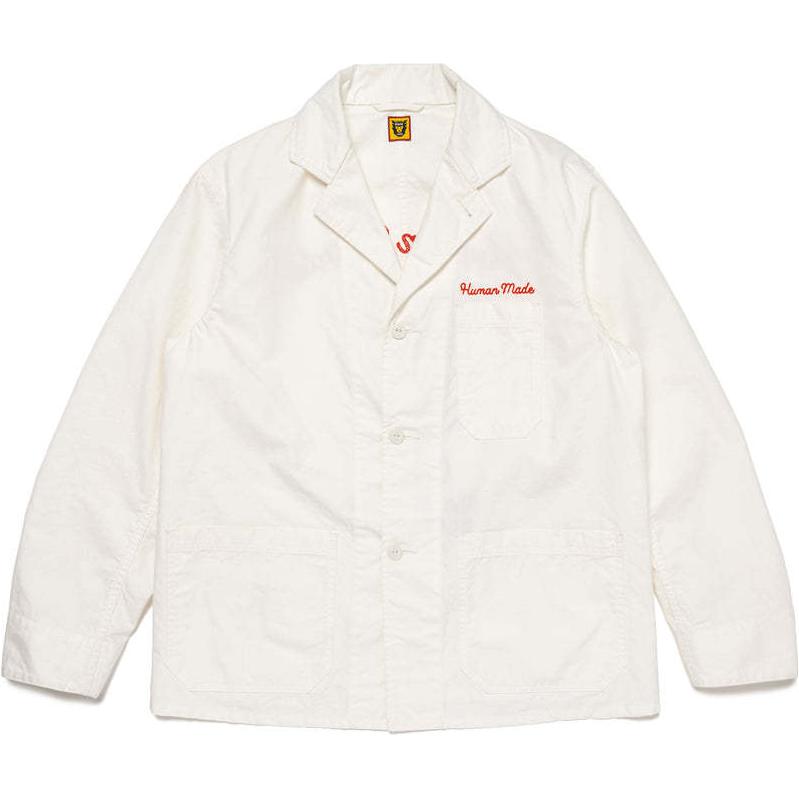HUMAN MADE SS24 White Casual Logo Embroidered Button Workwear Jacket Unisex HM27JK022