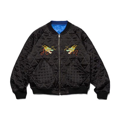 HUMAN MADE SS24 Year of Dragon Reversible Embroidered Crewneck Jacket Black HM27JK001