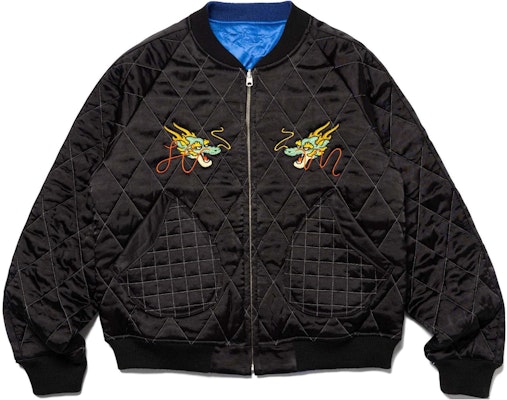 HUMAN MADE SS24 Year of Dragon Reversible Embroidered Crewneck Jacket Black HM27JK001 Order HUMAN MADE SS24 Year of Dragon Reversible Embroidered Crewneck Jacket Black HM27JK001