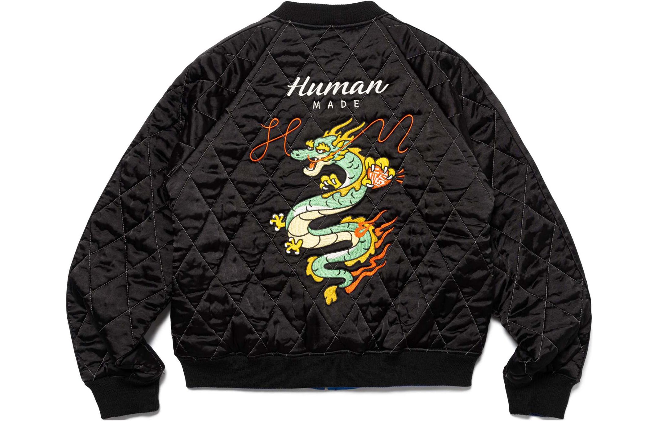 Lookbook HUMAN MADE SS24 Jaket Crewneck Bordir Reversible Black Tahun Naga HM27JK001