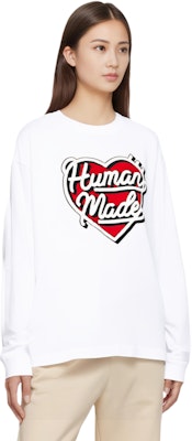 Camiseta Unisex HUMAN MADE SS25 Logo Corazón Manga Larga Cuello Redondo HM29CS021 Details for Camiseta Unisex HUMAN MADE SS25 Logo Corazón Manga Larga Cuello Redondo HM29CS021