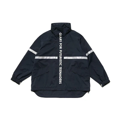 HUMAN MADE Striped Logo Slogan Print Firefighter Jacket. HM22JK004