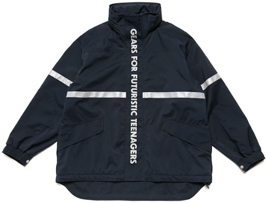 HUMAN MADE Striped Logo Slogan Print Firefighter Jacket. HM22JK004 Order HUMAN MADE Striped Logo Slogan Print Firefighter Jacket. HM22JK004