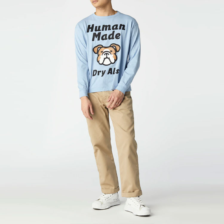 Shop Camiseta Unisex HUMAN MADE Tigre Pato Perro Oso Estampado Corazón Manga Larga HM23CS015