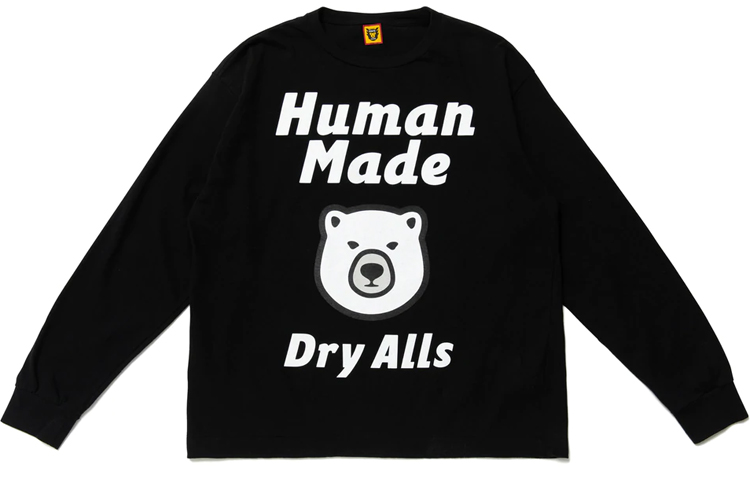 Cheap Camiseta Unisex HUMAN MADE Tigre Pato Perro Oso Estampado Corazón Manga Larga HM23CS015