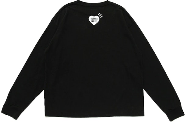 Camiseta Unisex HUMAN MADE Tigre Pato Perro Oso Estampado Corazón Manga Larga HM23CS015 1